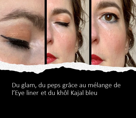 maquillage glam, maquillage doux pour les yeux, lèvres rouges Visuel du look glam
